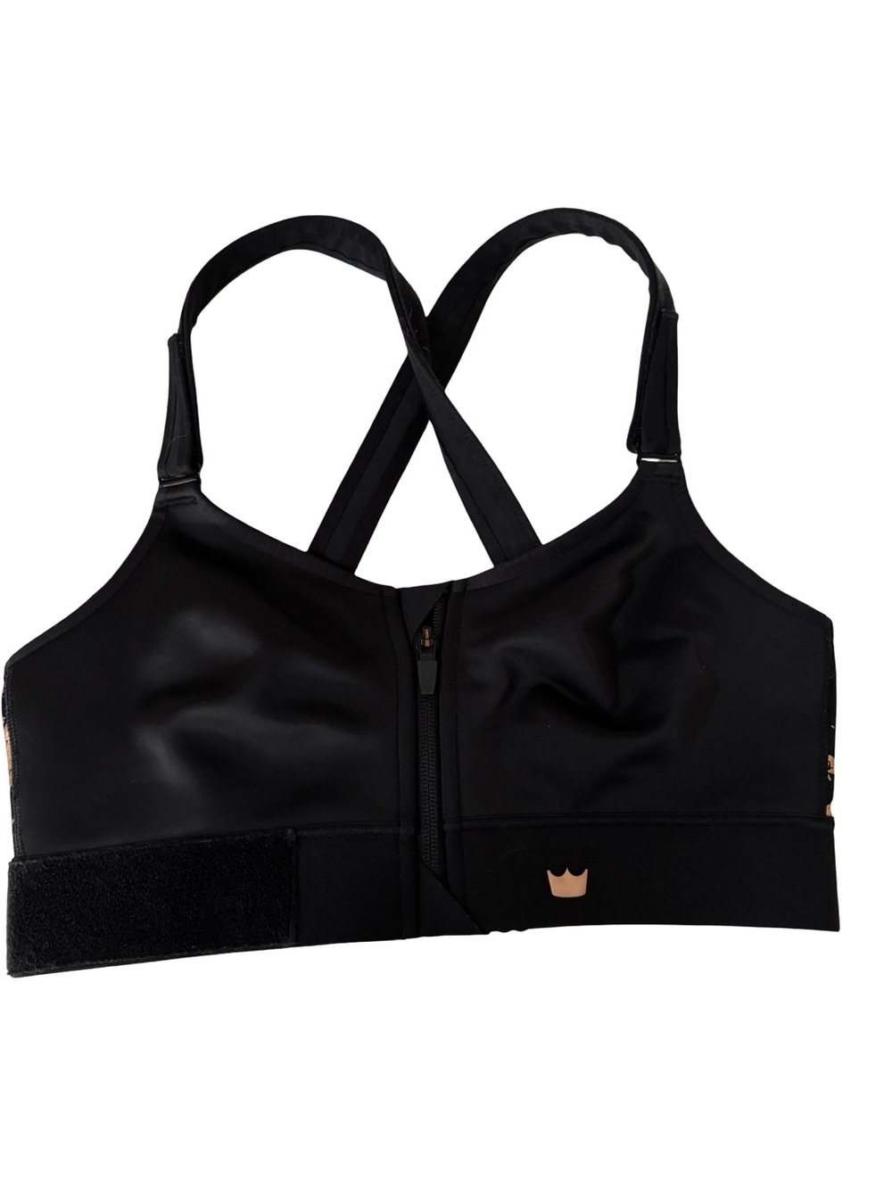 Shefit Black & Rose Gold High-Support Sports Bra Sz Luxe